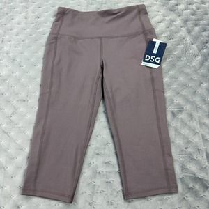 DSG Leggings Womens XS Gray Bermuda High Rise Mid Calf Performance Sports NWT